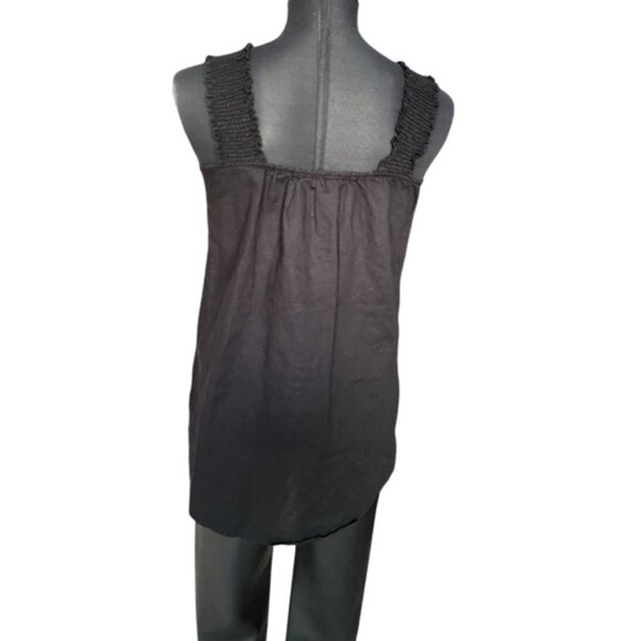 Saks Fifth Avenue Black Linen Tank Top Womens Sz Small - Picture 7 of 8